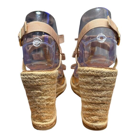 KATE SPADE Women's 7 Pearl Grosgrain Ribbon Espadrille Wedge Sandals Bow Spain - Picture 7 of 10